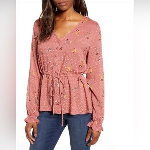 Caslon Textured Floral Top - Size XS